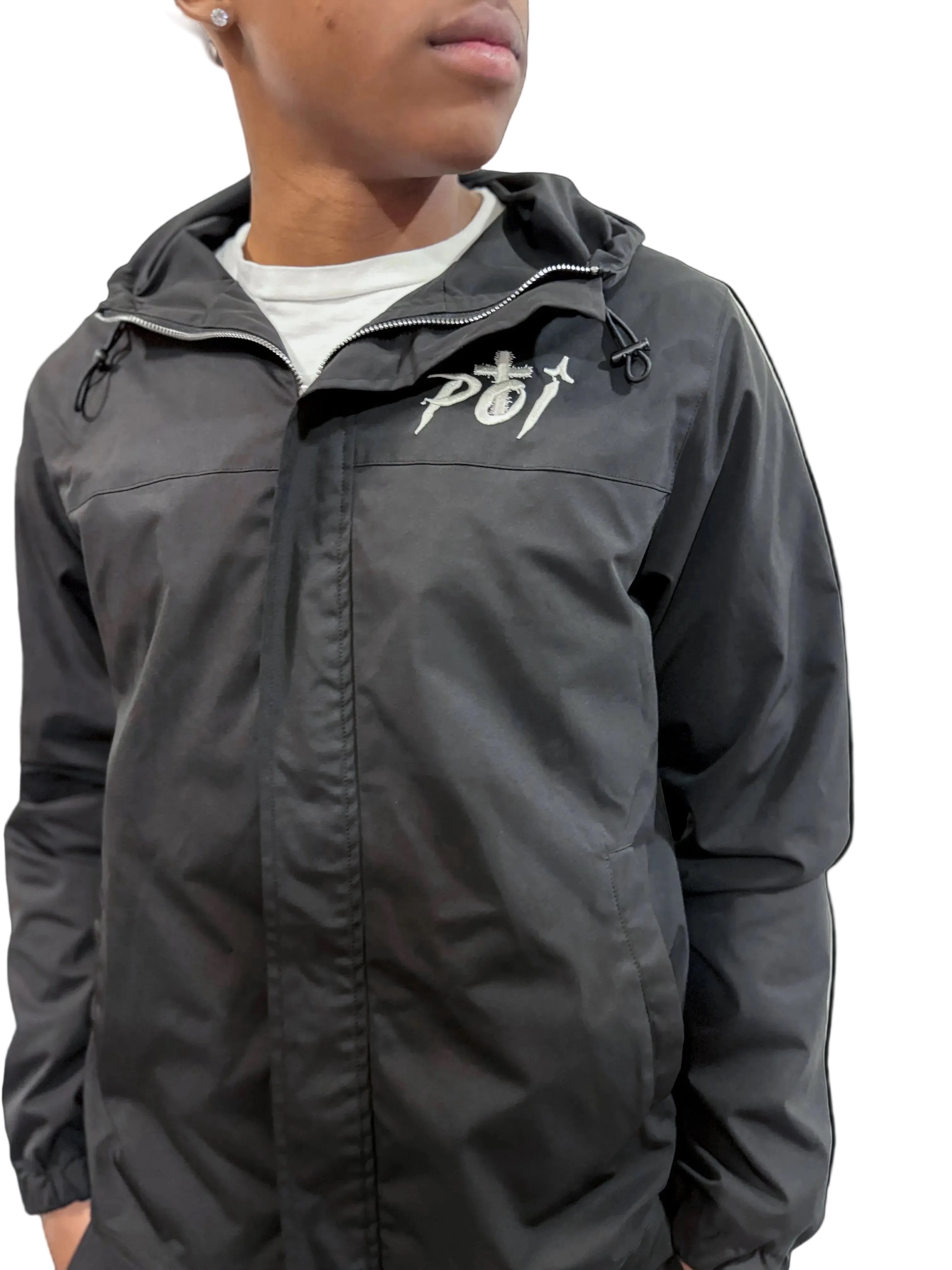 Black Windbreaker Set